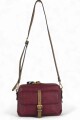 Cartera bandolera bordó con beige