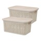Set x2 Caja simil ratán 2,5 Lts BEIGE