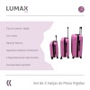 Set de 3 Valijas de Mano Rígidas Rosa