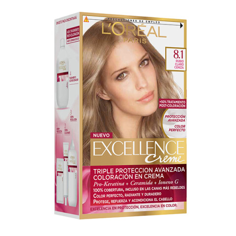 Tinta para cabello Excellence Tono 81 rubio claro ceniza