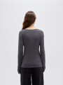 Remera Brune Gris Melange Oscuro
