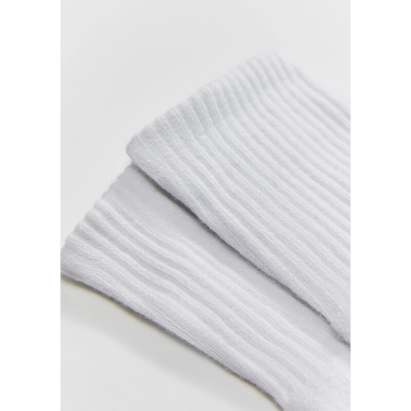 KIT COM 2 PARES MEIAS UNISSEX BRANCO