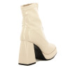 Bota Beira Rio Mujer Taco 11cm Plataforma 3cm Crema