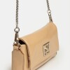 Mini bag Bloom en cuero charol arrugado Camel Niquel