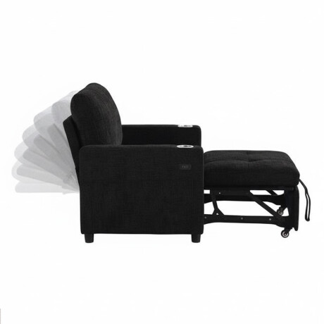 SOFÁ SILLÓN CAMA POLTRONA BUTACA RECLINABLE 1 LUGAR NEGRO