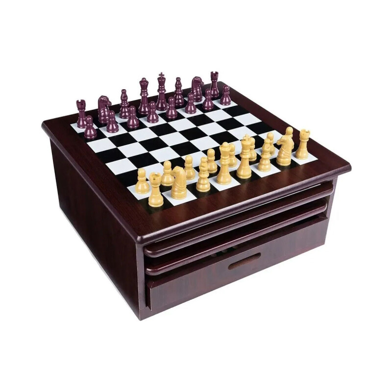 Set de 12 juegos de mesa clásicos en caja de madera Set de 12 juegos de mesa clásicos en caja de madera