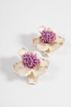 Caravanas flor con detalles crudo