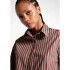 CAMISA ML FEM OFF WHITE E MARROM ESCURO