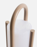 Lámpara de mesa grande portátil Leros de polietileno y acero topo Lámpara de mesa grande portátil Leros de polietileno y acero topo