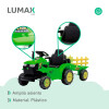 Tractor con Remolque Lumax a Batería con luces y sonido mp3 Verde
