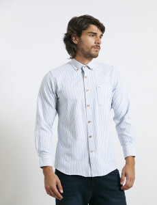 012622 CAMISA HARRINGTON LABEL Gris/natural