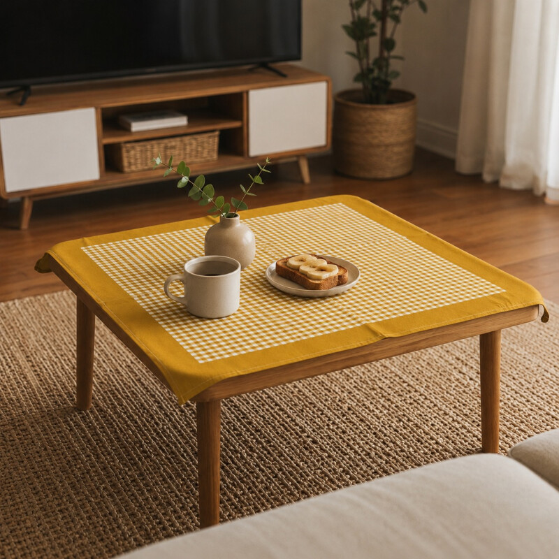 Mantel Karsten Cuadrado 78x78cm Cuadro Amarillo