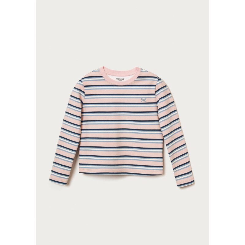 BLUSA ML FEM ROSA COM AZUL