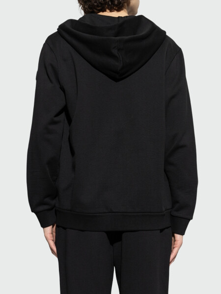 MONCLER - Campera de algodón suave con capucha Negro