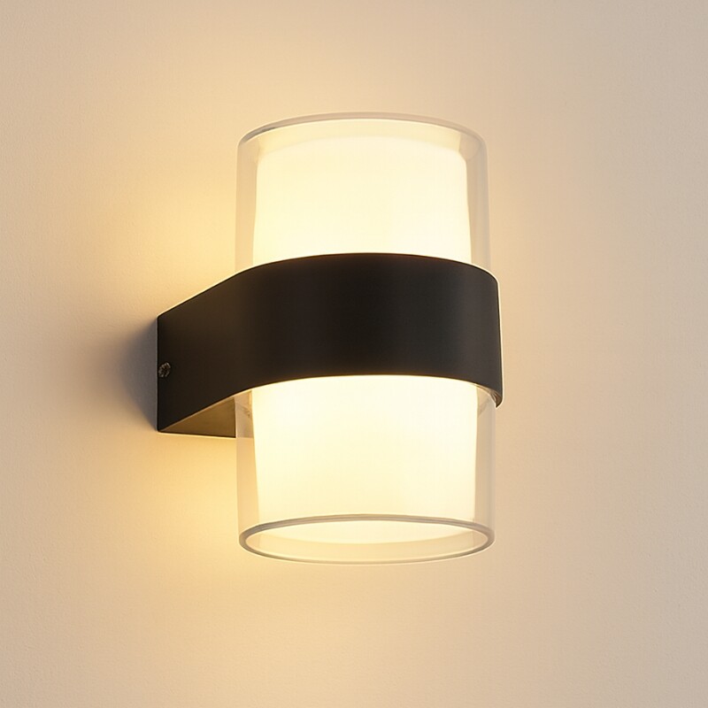 ARTEFACTO EXTERIOR LERMA PARA ADOSAR EN PARED BIDIRECCIONAL 10W Aplique LED Exterior Lerma Bidireccional 10W Negro