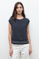 Blusa estampa Paisley azul marino