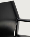 Butaca Jan de fibras de cuero reciclado reciclado negra y madera maciza de fresno con acabado negro FSC 100%