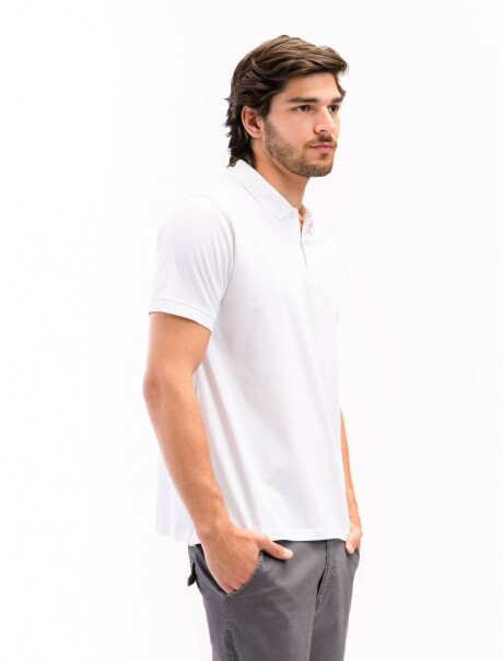 Remera Algodón Polo Jersey Blanco