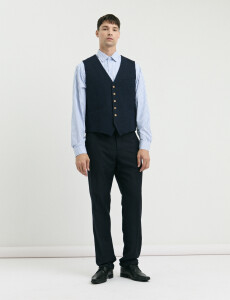 012626 CAMISA HARRINGTON LABEL Blanco/celeste