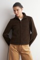 Chaqueta eco cuero con cierre chocolate