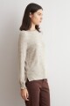 Media polera texturada beige melange