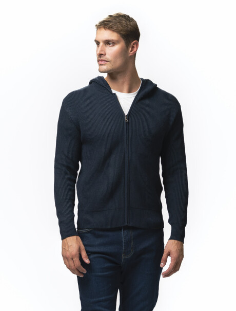 Campera Tejida con Capucha Trento Marino