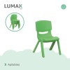 Silla para niños en plástico inyectado colores Verde