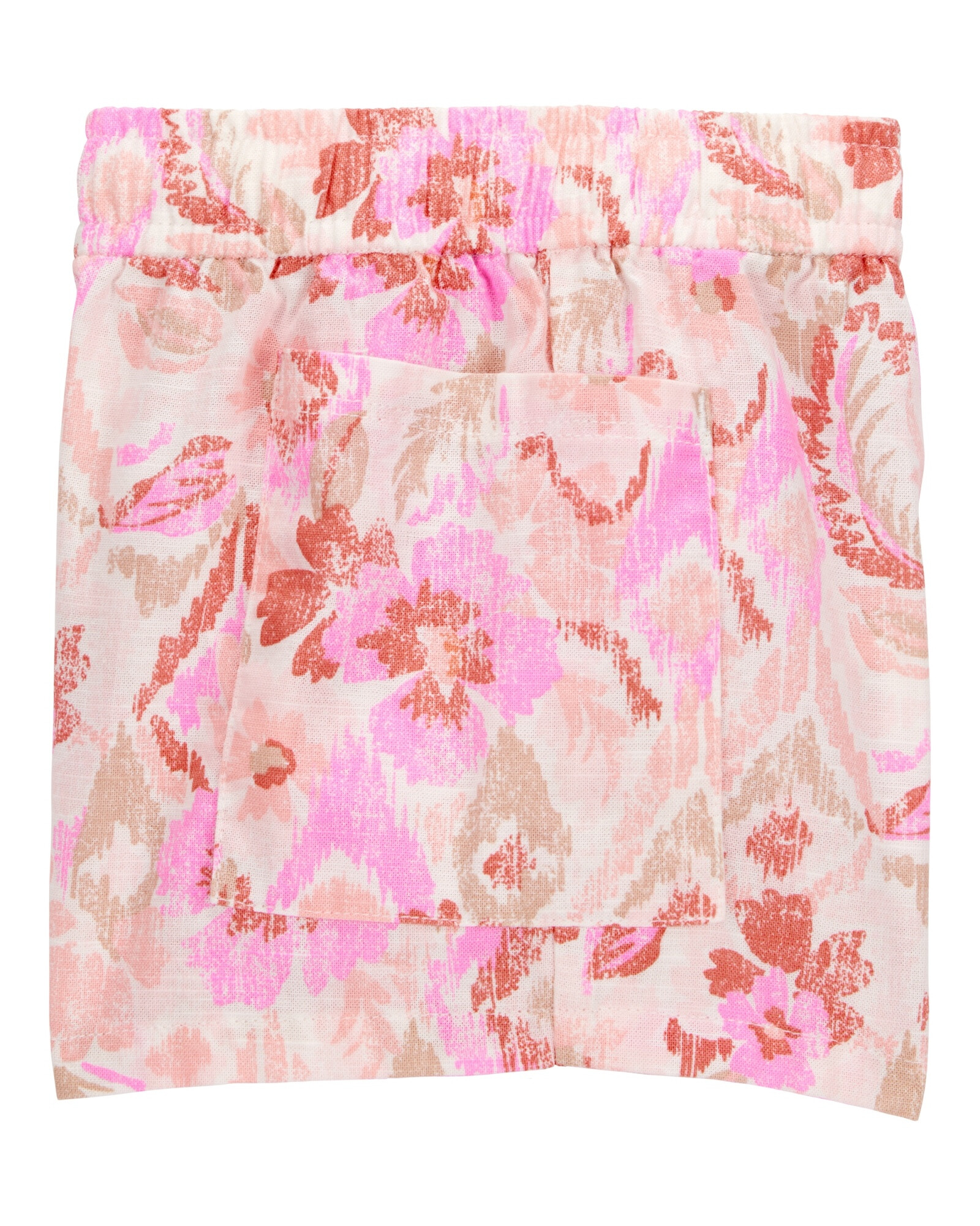 Short de algodón, con cordón, diseño floral Sin color