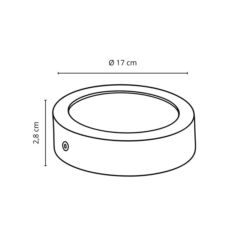 PLRA012 Panel LED Redondo de Adosar 12WLuz Neutra