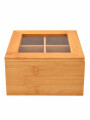 CAJA DE TE BAMBU 4 ESPACIOS MADERA
