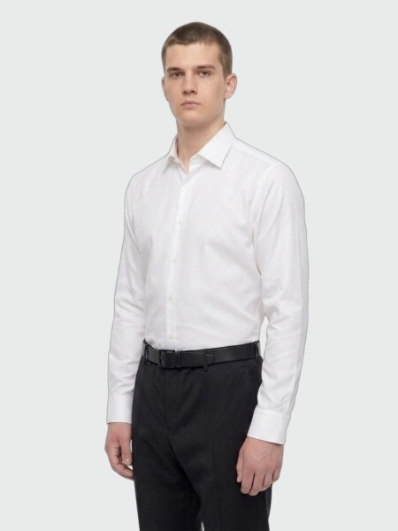 BOSS - Camisa regular fit de algodón italiano, H-JOE-KENT Blanco