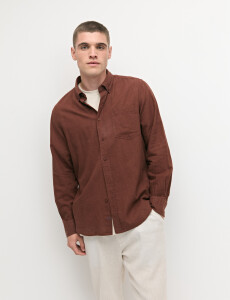 011665 CAMISA DE LINO HARRINGTON LABEL Terracota