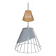 Lampara Nordica Conica Metal Y Madera Columbus Gris