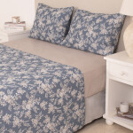 Juego de Sábana Colección Valdivia Flores con Fondo Greige Twin