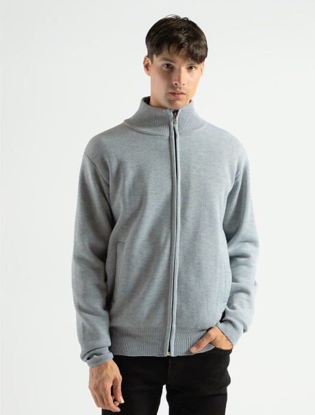 Campera de Punto C/Cierre Osaka Gris Claro