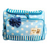Bolso maternal, pañalero con cambiador rayas - lunares Celeste