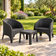 Juego de 2 sillones Olivia con almohadón + Mesa 43x43 GRIS