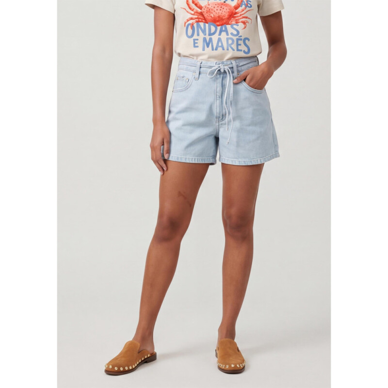 SHORTS JEANS FEM AZUL CLARO