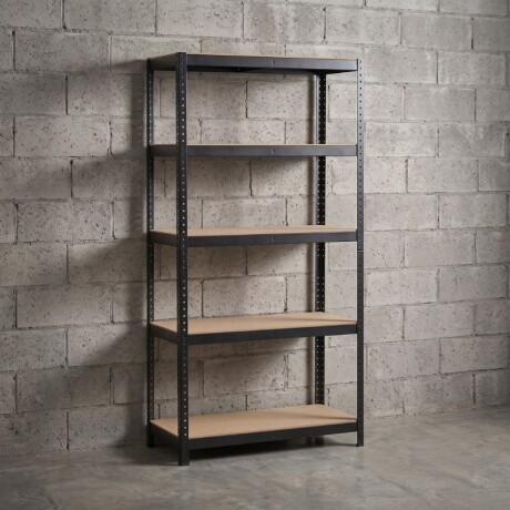 Estanteria Metalica con Estantes en MDF Estantería Metálica Con Estantes en MDF 180x90x40 cm Negra