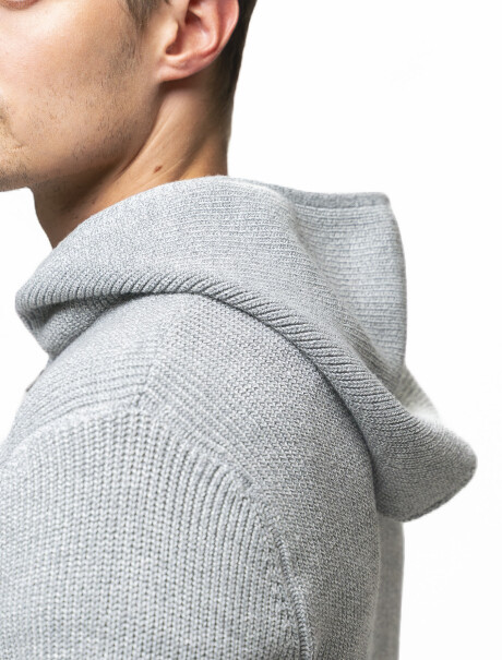 Campera Tejida con Capucha Trento Gris