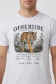 Camiseta estampada Tigre GRIS MELANGE