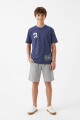 Remera m/c estampa NY AZUL MARINO