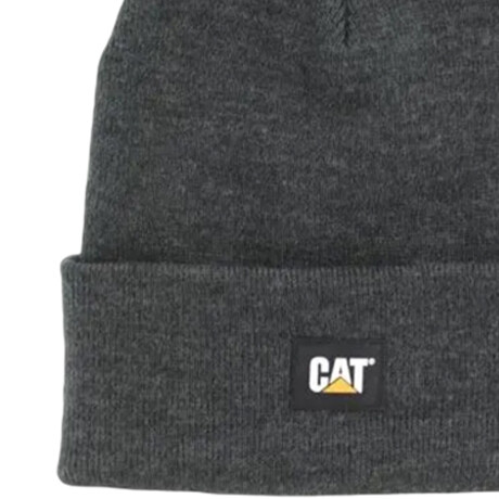 Gorro Caterpillar Label Cuff Beanie - Black Black Grey