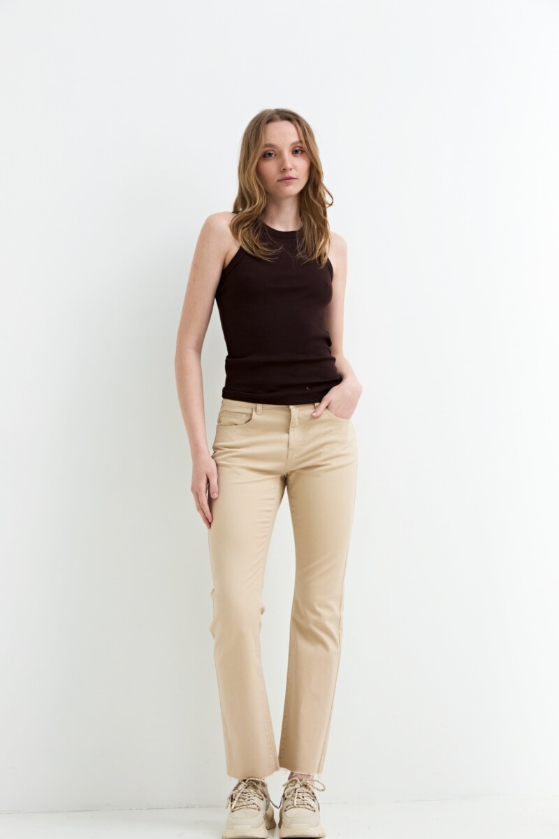 Musculosa en rib basica CHOCOLATE