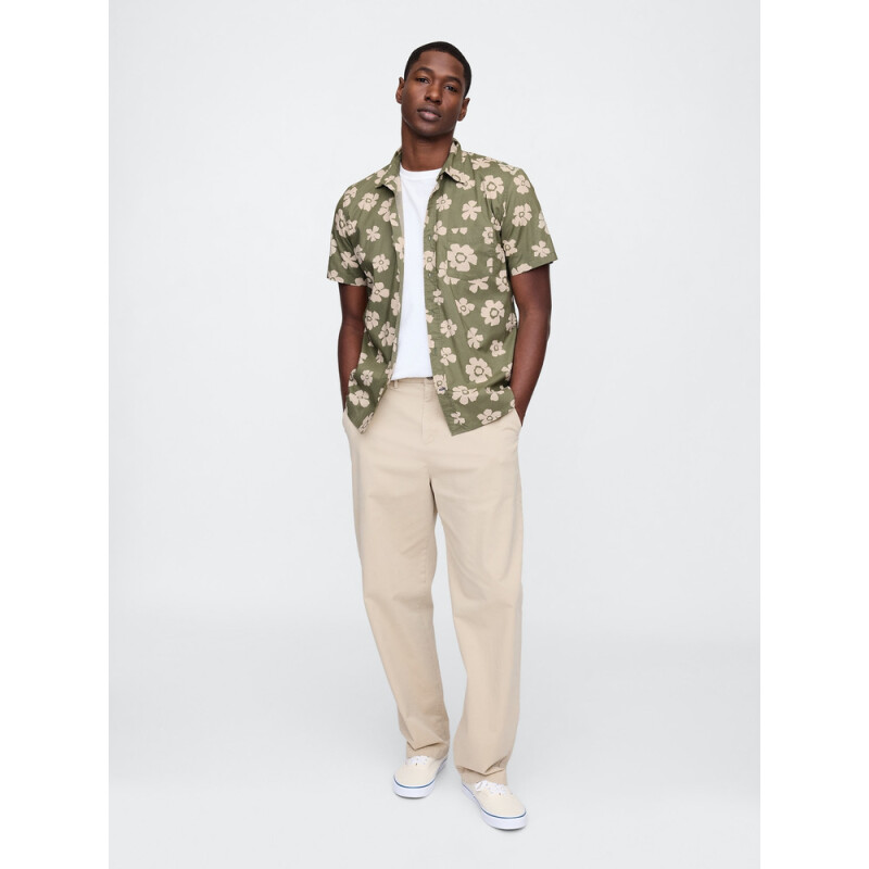 V-SS STANDARD POPLIN GREEN FLORAL