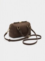 Bolso Tote Efecto Piel Con Colgante marron