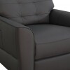 Butaca Reclinable 1 Cuerpo Eléctrica 100% Cuero - Aurora Gris Oscuro