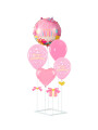GLOBOS CON ESTRUCTURA SET X 11 PCS ROSADO