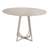 MESA COMEDOR REDONDA - TAPA DE MADERA Y PIE EN BLANCO OPACO MESA COMEDOR REDONDA - TAPA DE MADERA Y PIE EN BLANCO OPACO