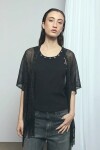 Ruana lurex party negro